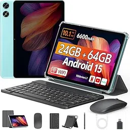 10 inch Android Tablet with Keyboard, 24GB+64GB Octa-Core 2 in 1 Tablet Dual Camera 5+13MP, WiFi 6, 6600mAh, BT5.0, GMS Certified, with Mouse, Case, Stylus-image-37