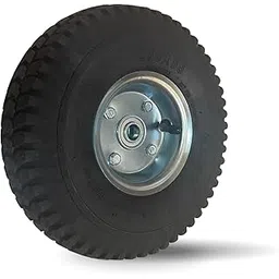 10-Inch Pneumatic Rubber Wheel (SIDE MOUNT) – 10x3.00-4 Turf Tire with TR87 Inner Tube, Steel Rim, 16mm Ball Bearing, 98mm Hub – Durable Replacement Wheel for Hand Truck/Trolley (PACK OF 1)-image-43