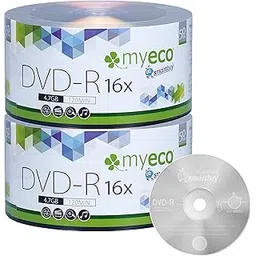 100 Pack MyEco DVD-R 16X 4.7GB/120Min Silver Logo Top Write Once Blank Media Record Disc-picture-32
