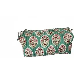 100% Cotton Hand Block Quilted Travel, Multi Utility, Large Pouch Travel Toiletry Kit,Cosmetic Bag and Makeup Travel Organizer-picture-39