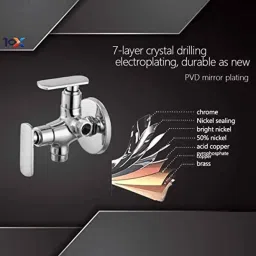 10X WM-9088 Brass Chrome Finish 2 in 1 Wall Mixer image 2