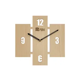 12 fox Beige & Black Wooden Analogue Wall Clock-picture-31