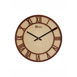 12 fox Beige & Brown Wooden Analogue Wall Clock-picture-24