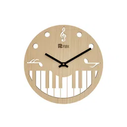 12 fox Beige Wooden Analogue Wall Clock-picture-14