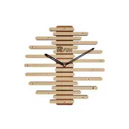 12 fox Beige Wooden Analogue Wall Clock-picture-41