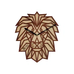 12 fox Brown & Beige Wooden Analogue Wall Clock-picture-39