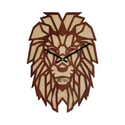 12 fox Brown & Beige Wooden Analogue Wall Clock-picture-40