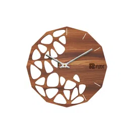 12 fox Brown & White Wooden Analogue Wall Clock-picture-41
