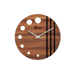 12 fox Brown & White Wooden Analogue Wall Clock-picture-42
