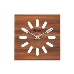 12 fox Brown & White Wooden Analogue Wall Clock-picture-47