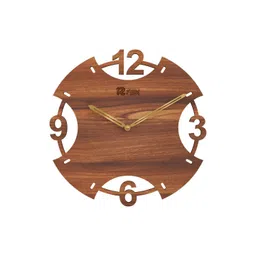 12 fox Brown Wooden Analogue Wall Clock-picture-32