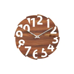 12 fox Brown Wooden Analogue Wall Clock-picture-21