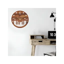 12 fox Brown Wooden Analogue Wall Clock image 2