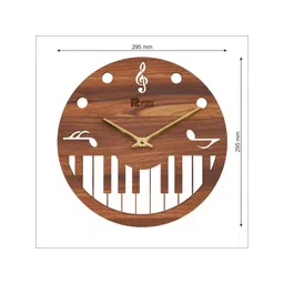 12 fox Brown Wooden Analogue Wall Clock image 3