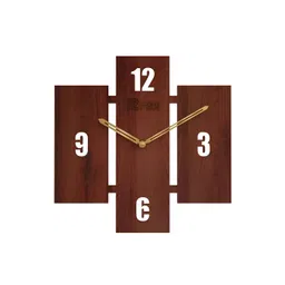 12 fox Coffee Brown Wooden Analogue Wall Clock-picture-18