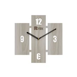 12 fox Off White Wooden Analogue Wall Clock-picture-29