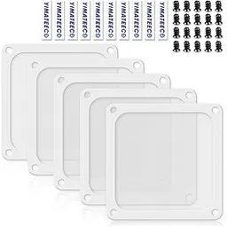 120mm Fan Filter PC Dust Filter for Computer Cooler Fan/PSU/Routers PVC 50 Mesh, Magnetic Frame Dustproof Case Cover Fan Grills (PVC, 120 * 120mm, 5pcs, White)-picture-24