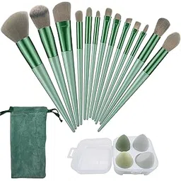 13 pcs Makeup Brushes Set with Beauty Blender, Eyeshadow Brush Set with Cloth Bag and 4 pcs Boxed Makeup Sponges for Foundation-picture-26