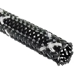1/4" PET High Flame Retardant Expandable Braided Sleeving - Black w/White Tracer - 25FT-picture-10
