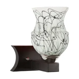 1ST TIME Black & Brown Printed Wood Contemporary Abstract Shaped Shaped Wall Lamp-picture-21