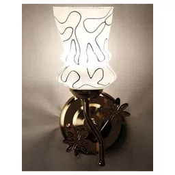 1ST TIME Black & Gold-Toned Printed Metal Frustum Shaped Wall Lamp-image-6
