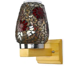 1ST TIME Black & Red Textured Glass Cylinder Shaped Wall Lamp-image-2