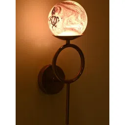 1ST TIME Black & White Printed Glass Traditional Spherical Shaped Wall Lamp-image-21