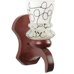 1ST TIME Black & White Printed Wood Contemporary Abstract Shaped Shaped Wall Lamp-image-10