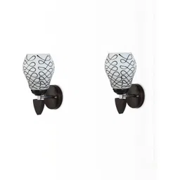 1ST TIME Black & White Set of 2 Printed Cylinder Shaped Wall Lamp-picture-46