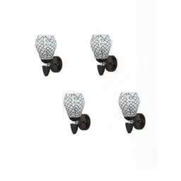 1ST TIME Black & White Set of 4 Printed Glass Cylinder Shaped Wall Lamp-image-35