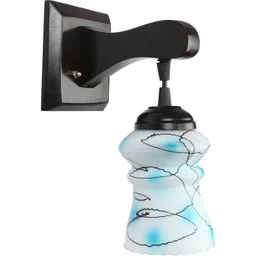 1ST TIME Blue & Black Printed Wood Contemporary Abstract Shaped Shaped Wall Lamp-picture-54