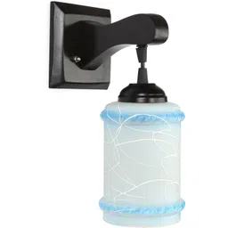 1ST TIME Blue & Black Textured Wood Contemporary Cylinder Shaped Wall Lamp-picture-17