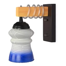 1ST TIME Blue & Blue Textured Wood Contemporary Abstract Shaped Shaped Wall Lamp-picture-13