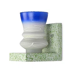 1ST TIME Blue & Blue Textured Wood Contemporary Abstract Shaped Shaped Wall Lamp-picture-24