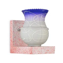 1ST TIME Blue & Blue Textured Wood Contemporary Abstract Shaped Shaped Wall Lamp-picture-14