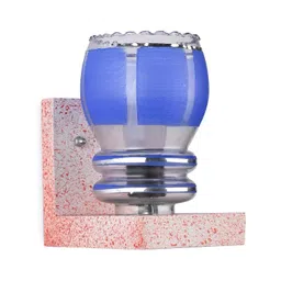 1ST TIME Blue & Blue Textured Wood Contemporary Abstract Shaped Shaped Wall Lamp image 1