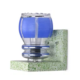 1ST TIME Blue & Blue Textured Wood Contemporary Cylinder Shaped Wall Lamp-picture-14