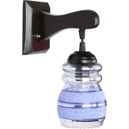 1ST TIME Blue & Blue Textured Wood Contemporary Cylinder Shaped Wall Lamp-picture-12