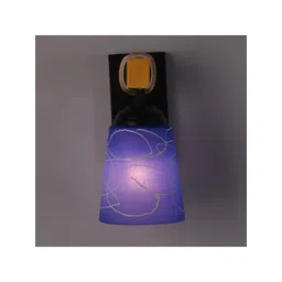 1ST TIME Blue & Blue Textured Wood Contemporary Frustum Shaped Wall Lamp-picture-36