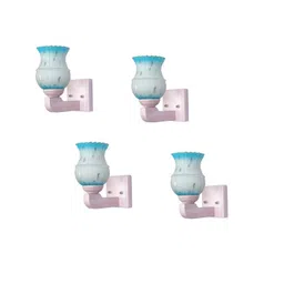 1ST TIME Blue & White 4 Pieces Printed Glass Cylinder Shaped Wall Lamp-picture-11