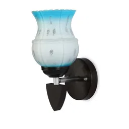 1ST TIME Blue & White Glass Traditional Cylinder Shaped Wall Lamp-picture-53