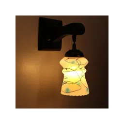 1ST TIME Blue & White Printed Wood Contemporary Abstract Shaped Shaped Wall Lamp-picture-27