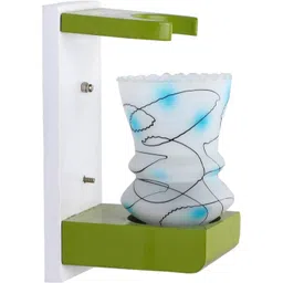 1ST TIME Blue & White Textured Wood Contemporary Abstract Shaped Shaped Wall Lamp-picture-34