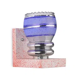 1ST TIME Blue & White Textured Wood Contemporary Cylinder Shaped Wall Lamp-picture-16