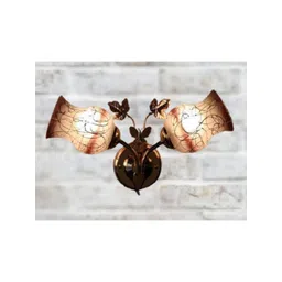1ST TIME Brown & Gold-Toned Textured Metal Traditional Wall Lamp-picture-14