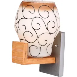 1ST TIME Brown & White Printed Wood Contemporary Abstract Shaped Shaped Wall Lamp-picture-48