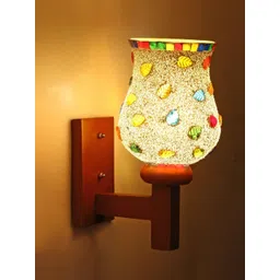 1ST TIME Multicoloured & Multicoloured Textured Wood Contemporary Wall Lamp-picture-11