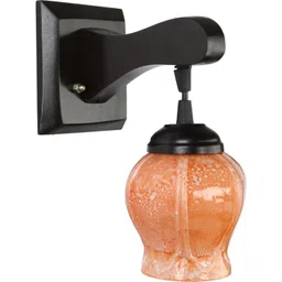 1ST TIME Orange & Black Textured Wood Wall Lamp-picture-38