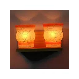 1ST TIME Orange & Orange Printed Wood Contemporary Abstract Shaped Shaped Wall Lamp-picture-37