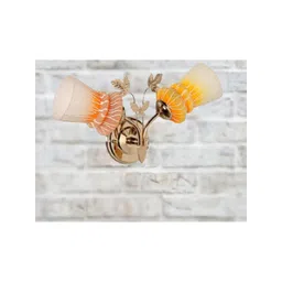 1ST TIME Orange & Orange Textured Metal Traditional Frustum Shaped Wall Lamp-picture-26